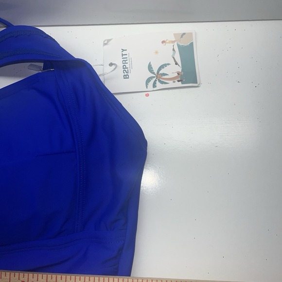 B2PRITY 1 Piece Ladies Swimdress Swimsuit Tummy Control Tummy Blue Swim Dress M‎ - Picture 5 of 5